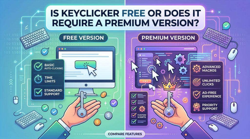 Is KeyClicker free or does it require a premium version